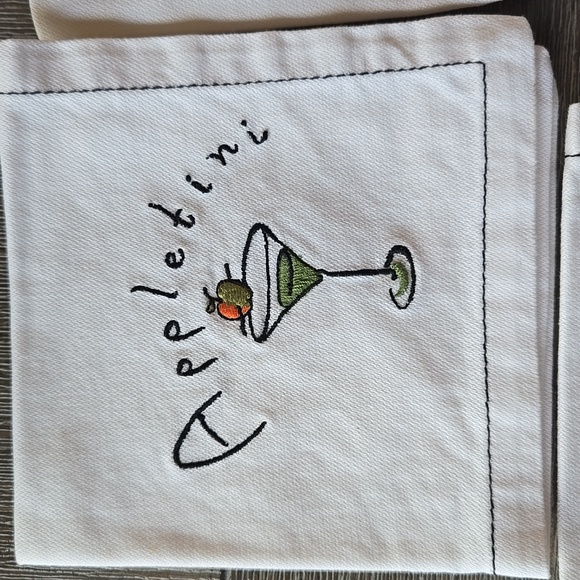 Pottery Barn Embroidered Cocktail Napkin Set - Picture 3 of 13